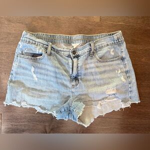 Aerie Light Blue Frayed Jean Shorts